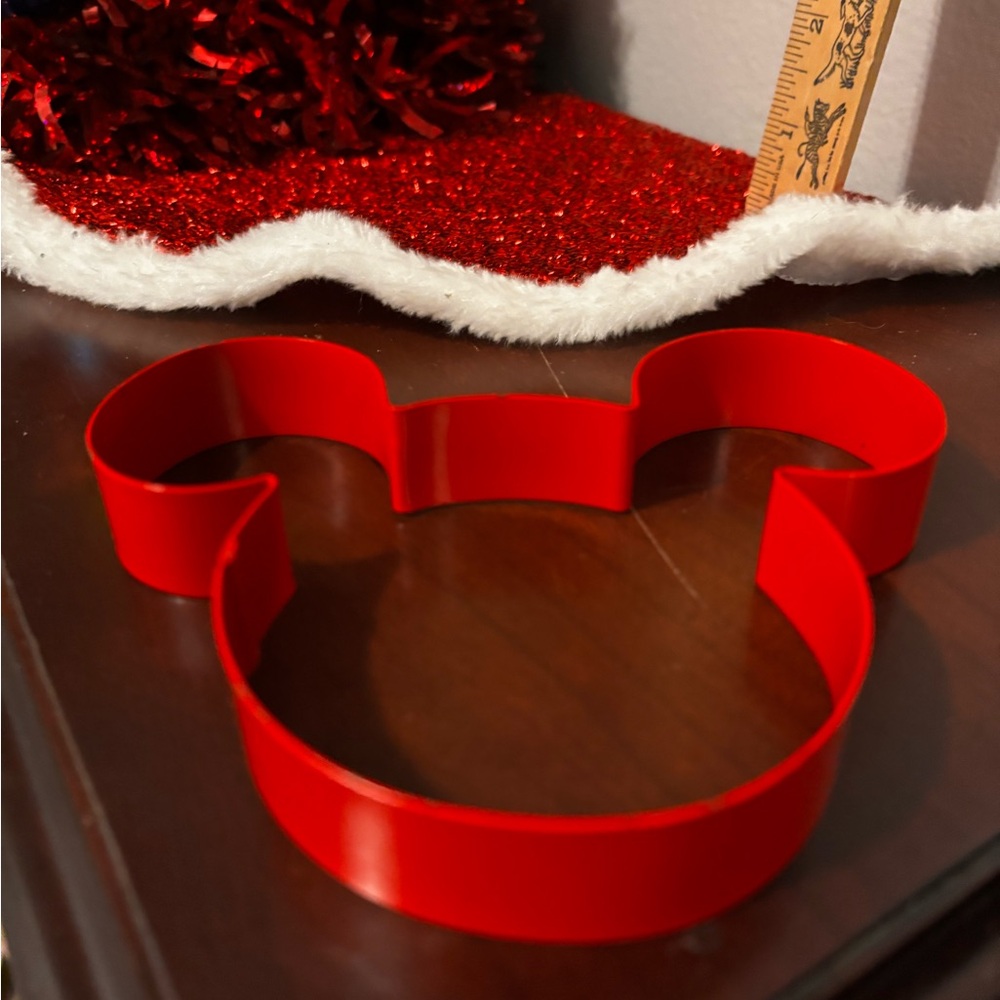 Red Metal Mickey Mouse Cookie Cutter/Pancake Shaper.